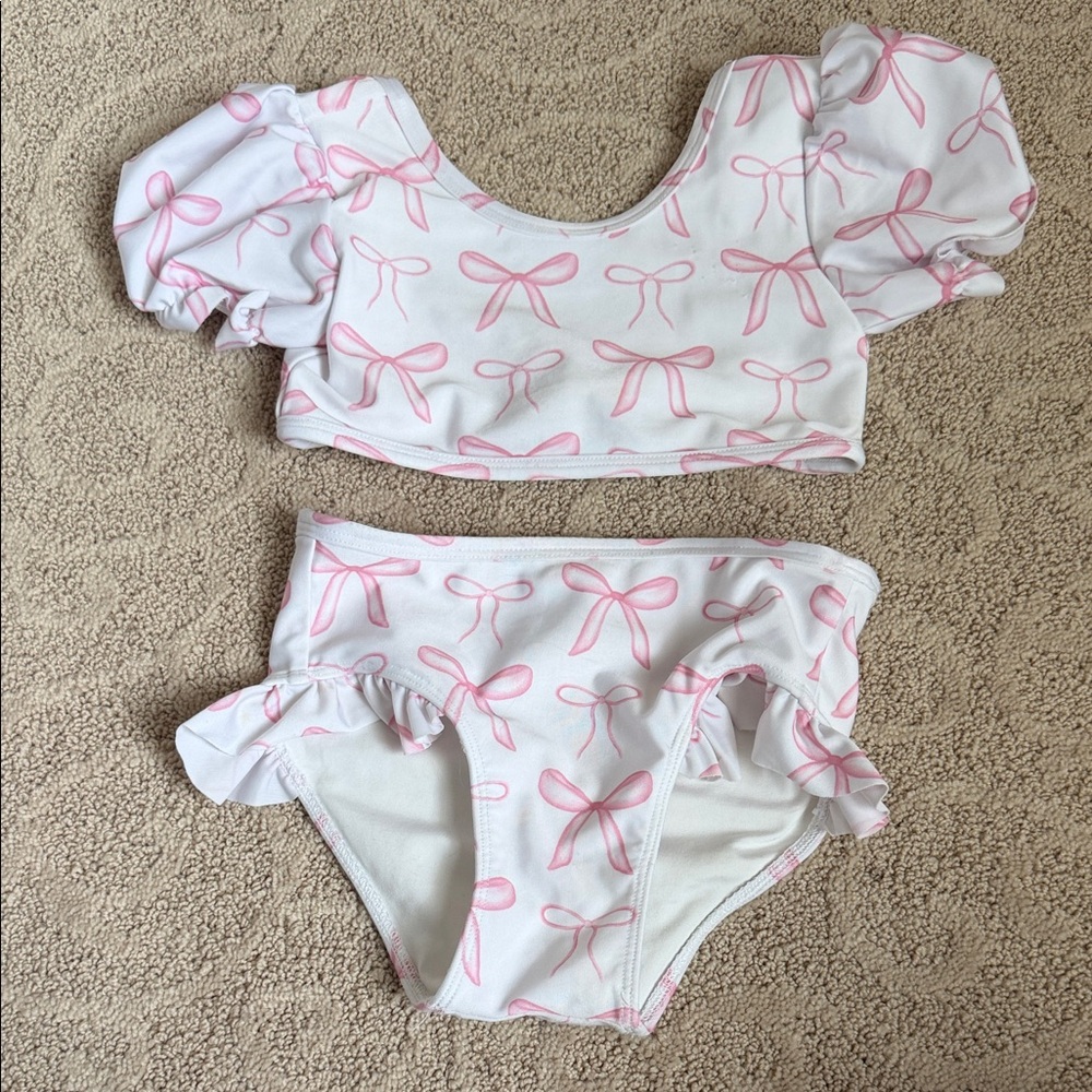Pink Bow Kids Swim Bikini